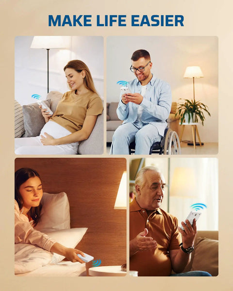 People using Wireless Remote Wall Switch And Outlet No Wiring Needed Plug In Power Socket For Lamps Fans And Small Appliances