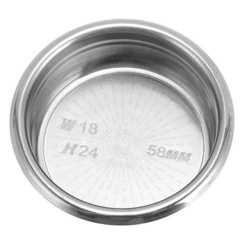 58mm Espresso Portafilter Basket For Home Machines, 18g 304 Stainless Steel Filter with Even Extraction, easy clean