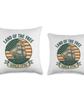 Patriotic Throw Pillow With Retro Sailboat And US Flag Design Dope Red White And Blue Decor For Couch Or Bed Perfect 4th Of July Accent