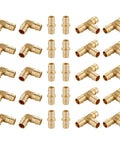 Pack Of 30 Half Inch PEX A Full Flow Expansion Fittings Bundle Including Tee Elbow And Coupling 10 Pieces Each F1960 Compatible