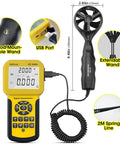 HVAC Anemometer And Digital Airflow Tester With Backlit Display, extendable wand, tripod mountable, USB port, KE 846A