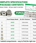 71 Piece Carbon Steel Ball Bearings Kit With Double Shielded Protection, Includes 693ZZ 623ZZ 624ZZ 685ZZ 687ZZ 627ZZ, Budget Friendly Bulk Replacement Set For Small Pulleys And Motors. Size chart and 71pcs case