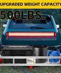 Aluminum Cargo Carrier With High Side Rails For 2 Inch Hitch Receiver Trailer Hitch Mount Heavy Duty Rack in use on car