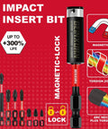 Impact Tough Phillips Bits PH1 PH2 PH3 Set With Magnetic Bit Holder 19 Pack Screwdriver Bits Kit For Impact Drivers