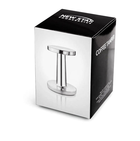 Box of Pro Grade 2 Inch Espresso Tamper For Baristas Durable Stainless Steel Build Delivers Even Heat For Consistent Temperature