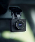 Mounted GPS dash cam with 32GB card included, unlimited cloud storage, wireless car camera with AI incident detection in a car.