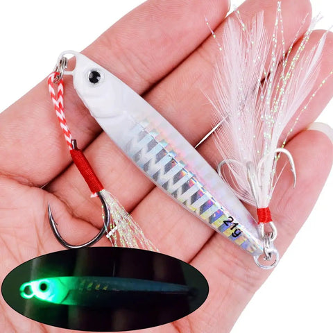 Heavy Duty 40G Saltwater Fishing Jigs Straight Fire Speed And Slow Jigging Pitching Lure Collection with holographic finish