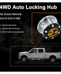Premium Badass Trail Ready Mechanical Hub Locks Compatible With Suzuki Samurai SJ413 close-up of 4WD auto locking hub.