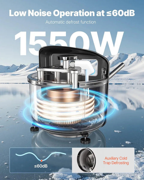 Home Kitchen Vacuum Freeze Dryer Dope For Meal Prep With 4 Layer Trays And Adjustable Timer And Temperature in icy landscape