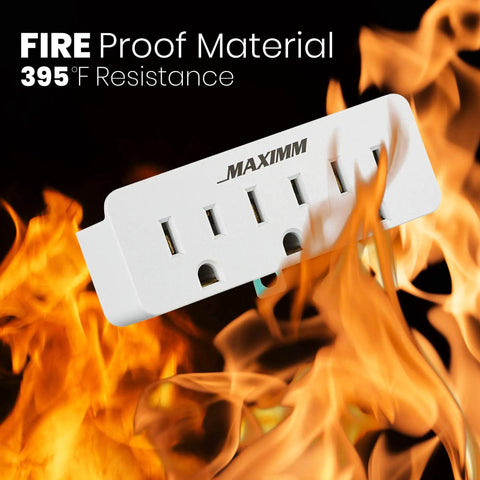 Turn A 2-Prong Outlet Into Three Grounded Outlets With A 3-Pack White Adapter Converter, 2-To-3 Prong Grounding, ETL Listed Fireproof 395F, Space-Saving Plug-In Extension For Home, Office, Dorm, And Travel