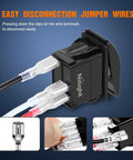 Marine Rocker Switch LED Light Bar 3 Pin With Red Backlit, SPST On Off Switch, jumper wire connectors