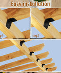 Heavy Duty Black Rafter Clips And Hurricane Brackets With Screws installation steps on timber beams for pergolas.