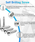 460Pcs Stainless Steel Wood Screws Kit With 18 Sizes Self Tapping Pan Head Screws For Wood Deck Drywall Concrete One Quarter Inch To Two Inch Assortment Set 304 Stainless Corrosion Resistant Heavy Duty