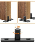 Bottom Mount Barn Door Floor Guide Two Pack T Shape Matte Black Roller Guides For Grooved Or Ungrooved Doors installed view