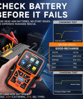 NT301 Plus 2 In 1 OBD2 Scanner And Battery Tester showing battery health results on screen