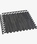Wood Grain Interlocking Foam Floor Tiles Three Eighths Inch Thick Anti Fatigue Mats EVA Flooring Carbon Color 100 Sq Ft Coverage