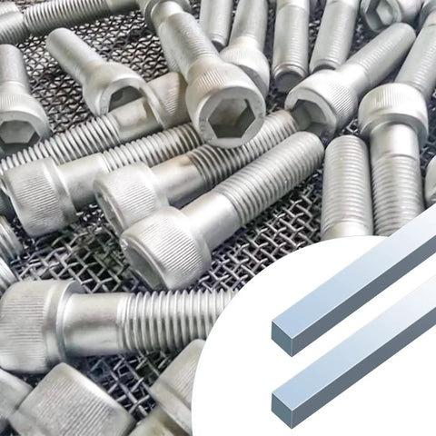 Half Inch Square Steel Bar Stock Cold Drawn Zinc Coated Keyway Flat Metal Bar 12 Inch Long Three Piece Set