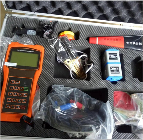 Portable Handheld Ultrasonic Liquid Flow Meter For Copper And PVC Pipes DN50-700mm Clamp-On Digital Water Flowmeter kit