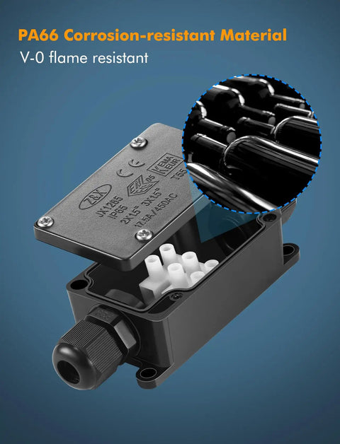 Outdoor Waterproof 2 Way PG9 Electrical Junction Box For Underground Cable Lines And Wires Pro Grade Protection And Easy Install IP65 Rated Weatherproof Connector Box For Horizontal Or Vertical Mount Underground