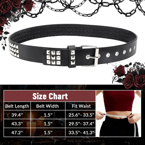 Dope Rivet Belt With Pyramid Studs For Men And Women Gothic Punk Style Black Belt Made From Premium Artificial Leather