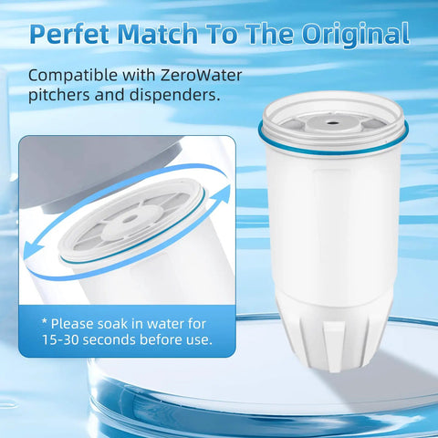Two Pack Water Filter Replacement For ZERO Pitchers And Dispensers, 5-Stage Filtration Reduces Lead, Chromium, PFOA PFOS And TDS
