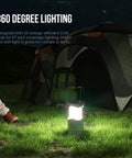 Lichamp LED camping lantern, gray, collapsible hanging light for outdoor use on grass