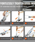Instructional guide for using a Five Ton Come Along Winch With Eleven And A Half Foot Steel Cable Dual Gear Heavy Duty Ratchet Puller For Vehicle Rescue.