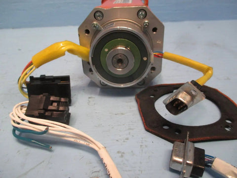 AC Servo Motor For Industrial Automation With Beefy Torque 3HAC10674-1 Compatible With ABB Robotics Tamagawa Encoder Rev 1 Durable Servo For Robotic Arms And Precise Positioning And Smooth Motion, front view with wiring