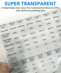 Hand holding Replacement Outer Lens Covers And Inner Filter For True Color Auto Darkening Welding Helmet Clear Shield against chart