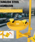 Heavy Duty Emergency Shower And Eyewash Station 304 Stainless Steel Built Tough Safety Combo with yellow washbasin
