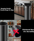 Slick Black Espresso Dump Bin with thickened barrel for durability, 8.6L detachable vertical coffee grounds bucket.