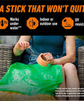 Person using Crystal Clear Repair Duct Tape 1.88 Inch By 9 Yard Heavy Duty Weatherproof All Purpose Tape Tear By Hand on green fabric