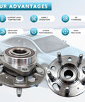 Front And Rear Wheel Hub Bearing Assembly 513288 Fits 2010 To 2020 Chevy Equinox Impala Malibu Limited GMC Terrain