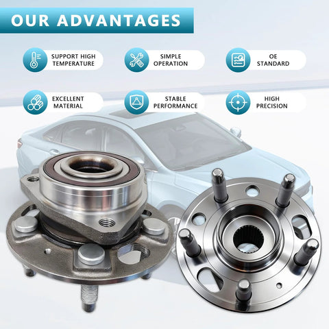 Front And Rear Wheel Hub Bearing Assembly 513288 Fits 2010 To 2020 Chevy Equinox Impala Malibu Limited GMC Terrain