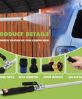 High Pressure Washer Wand 2-In-1 Power Washer for Garden Hose with 65 Degree Fan Nozzle, anti-slip handle, car washing shown