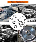 580 Piece E Clip Retaining Ring Set With 10 Sizes From M1.5 To M10 In 65Mn Steel Black Oxide E Type Snap Rings