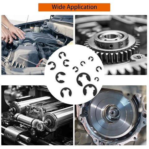 580 Piece E Clip Retaining Ring Set With 10 Sizes From M1.5 To M10 In 65Mn Steel Black Oxide E Type Snap Rings