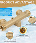 Solid Brass Sensor Valve Upgrade For Instant Hot Water Recirculation Replace Watts Premier 367010 Compatible With Grundfos Pump Systems, showcasing high-grade brass with NPT thread.