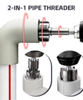 Heavy Duty Pvc Pipe Threader And Tapping Tool For 1 2 Inch To 3 4 Inch Pipes demonstrating precise threading on PVC fittings.