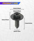 10 Pack Fender Screws For Toyota RAV4 And Lexus ES GS LS RX Bumper Splash Shield Tapping Screws Car Fasteners Replacement 90159-60498, size details