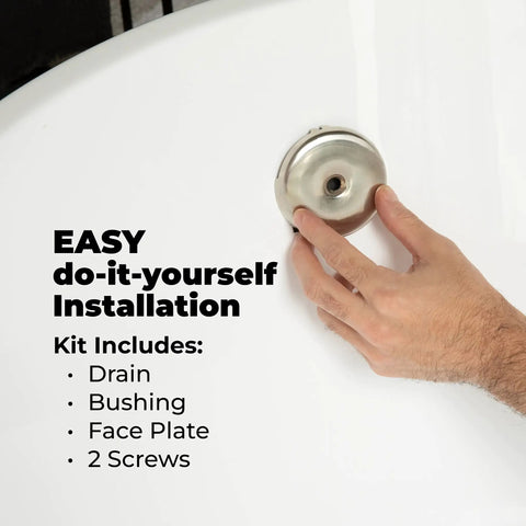 Hand installing Lift And Turn Bathtub Drain Assembly Conversion Kit With Single Hole Overflow Face Plate In Oil Rubbed Bronze All Brass Construction Durable Tub Stopper Easy Tap Open Close For Smooth Bathing.