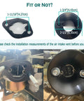 Predator 212cc Air Filter Kit Upgrade For 196cc Engines And Coleman CT200U Mini Bike installation measurements shown
