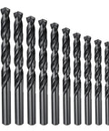 Kick Your DIY Game With These Awesome 10 Pack High Speed Steel Drill Bit Set Covering 3mm To 12mm Sizes Perfect For Metal Wood And Plastic Stuff Featuring Sharp Split Point Design And Black Oxide Finish Built Tough For Serious Grinding Jobs. 10-piece black oxide HSS drill bit set, assorted sizes