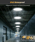 400W UFO LED High Bay Light with 60,000 Lumens Industrial Shop Lighting IP65 Waterproof in a damp warehouse environment