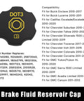 Must Have DOT3 Brake Fluid Cap Replacement For Cadillac Escalade Suburban Tahoe Silverado Volt Colorado Corvette GMC Yukon Sierra Acadia Canyon Buick Enclave Lucerne Master Cylinder Reservoir Cap with compatibility chart