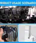 Alloy Intake Manifold Repair Bracket Kit For P2015 Code Bolt On Fix Installed And Close-Ups For Volkswagen Audi Skoda