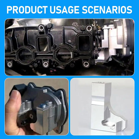 Alloy Intake Manifold Repair Bracket Kit For P2015 Code Bolt On Fix Installed And Close-Ups For Volkswagen Audi Skoda