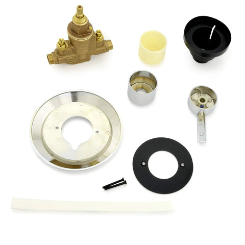 Temp-Gard I Shower Only Valve With Lever Handles, Pressure-Balanced Brass Shower Valve With Maximum Temperature Limit Stop, Silver Finish
