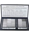 Surface Finish Comparator Set Ra 0.05 To 12.5 Micrometers, 30 hardened steel blocks in open case for roughness checks