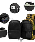 Interior view of Mossy Forest Mushroom Printed Unisex Backpack showing compartments and pockets for organized storage.